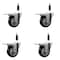 Service Caster 3.5'' SS Black Poly Swivel 7/8'' Expanding Stem Caster Set Total Lock Brake, 4PK SCC-SSEXTTL20S3514-PPUB-BLK-78-4 - alternate 1